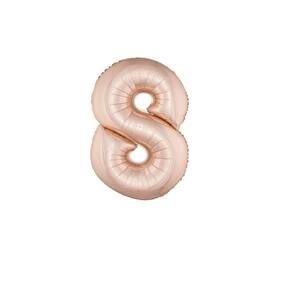 Balão Metalizado Rose Gold Número 8 - 1 Metro