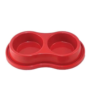 Comedouro Bebedouro Duplo Anti-Formigas Cão Gato G Vermelho