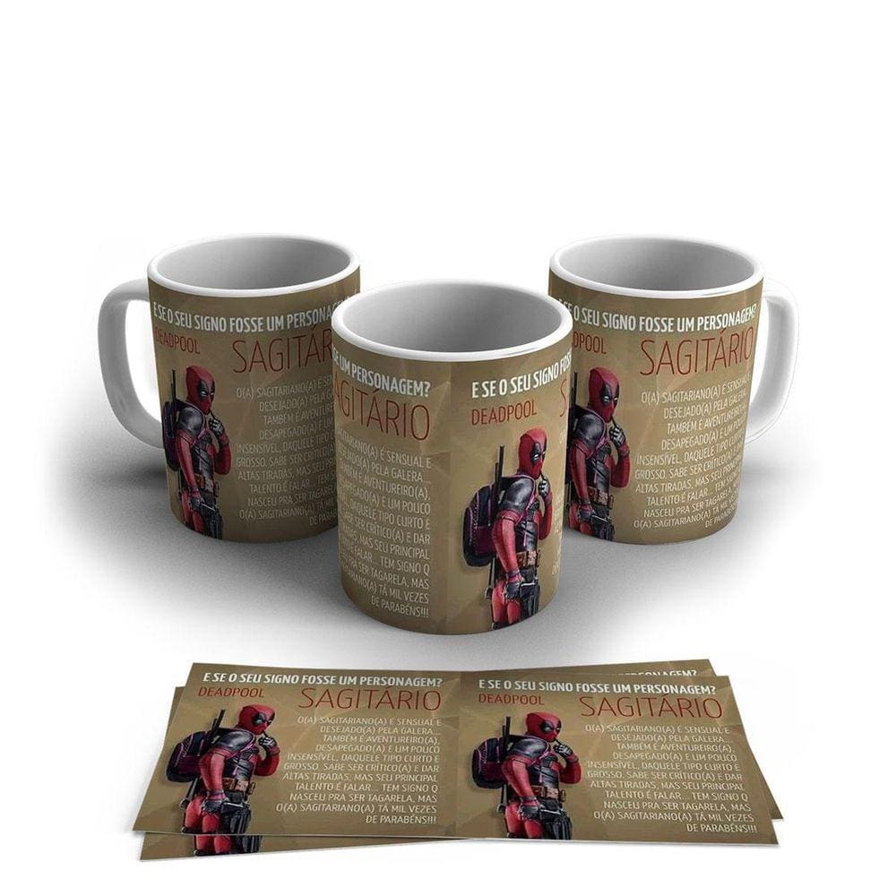 Caneca Porcelana Signo Do Zodíaco Sagitário 325ml