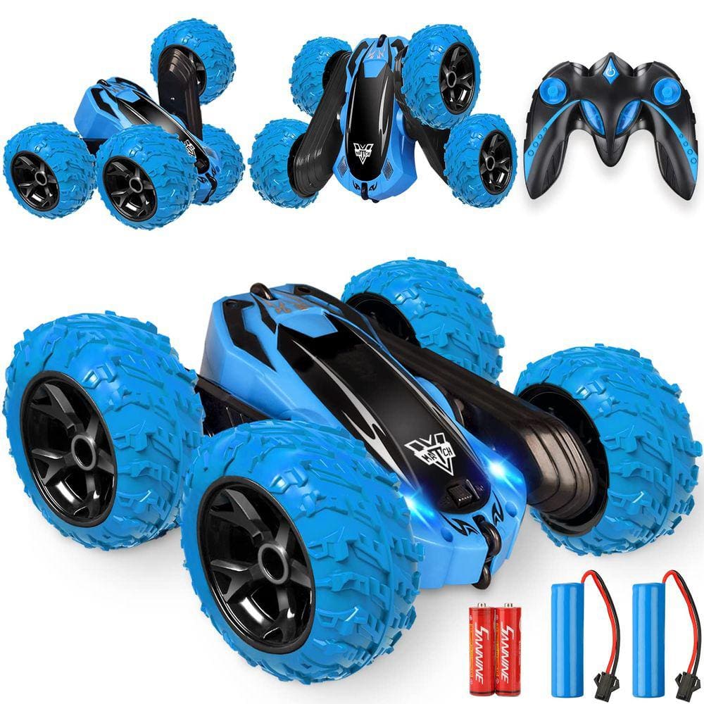 Carro de acrobacias com controle remoto KKONES Electric Race para crianças azul