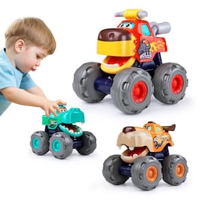 Toy Cars WITALENT Monster Truck Push & Go de 1 a 3 anos, pacote com 3