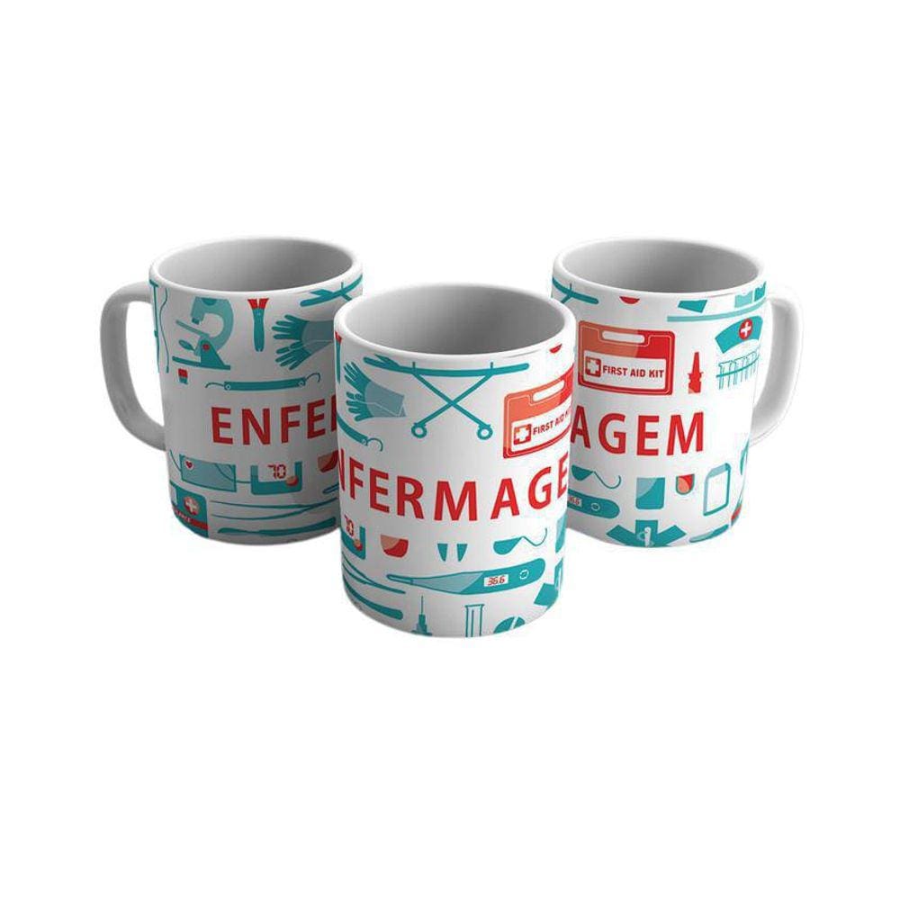 Caneca Personalizada Porcelana Profissão Enfermeiro 325ml