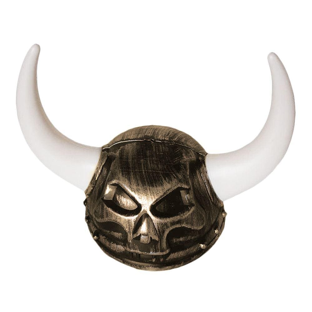 Capacete Viking Dourado com Chifres Adulto