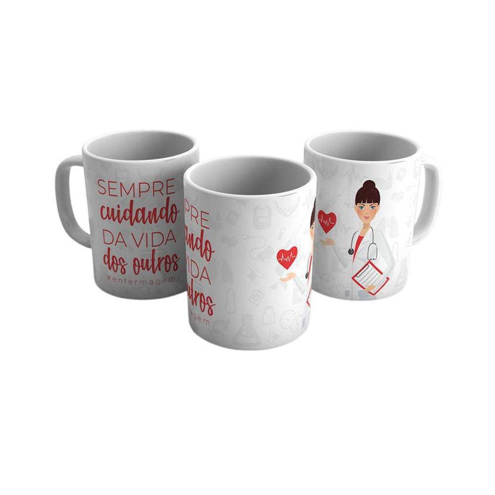 Caneca Personalizada Porcelana Profissão Enfermeiro 325ml