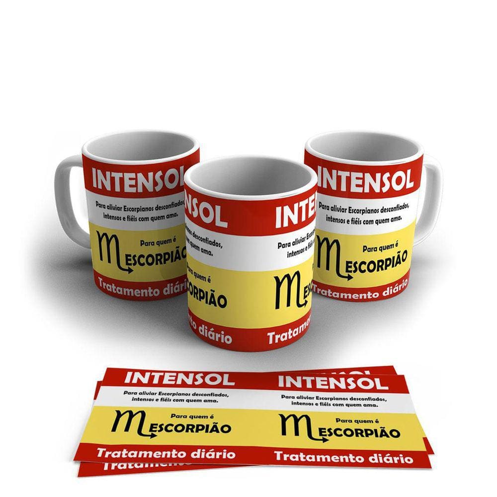 Caneca Porcelana Signo Do Zodíaco Escorpião 325ml