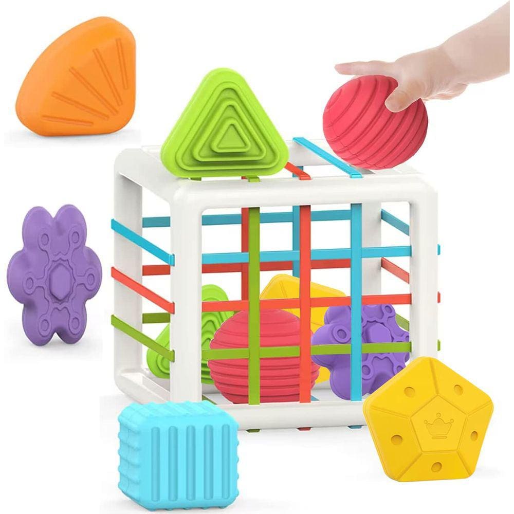 Brinquedo educativo MINGKIDS Montessori para criança de 1 ano com 6 formas