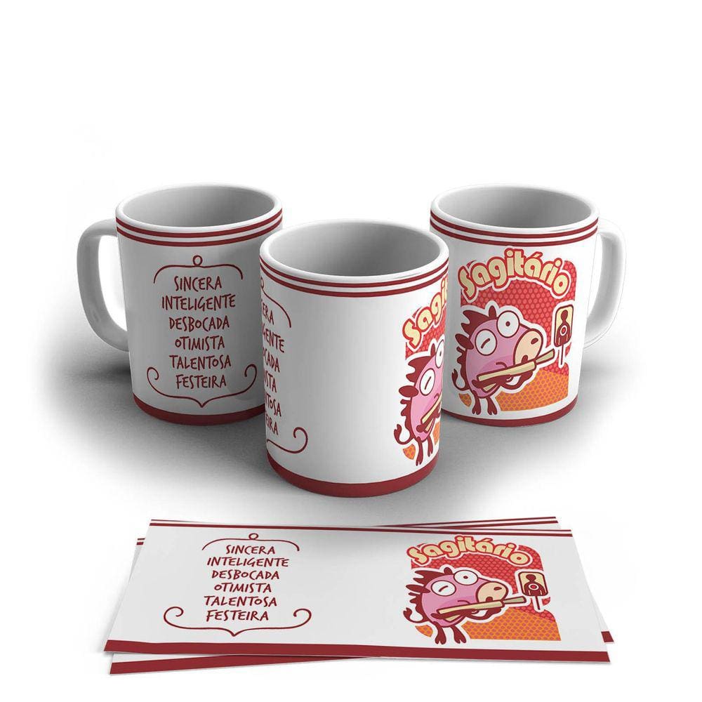Caneca Personalizada Cerâmica Signo Sagitário 325ml