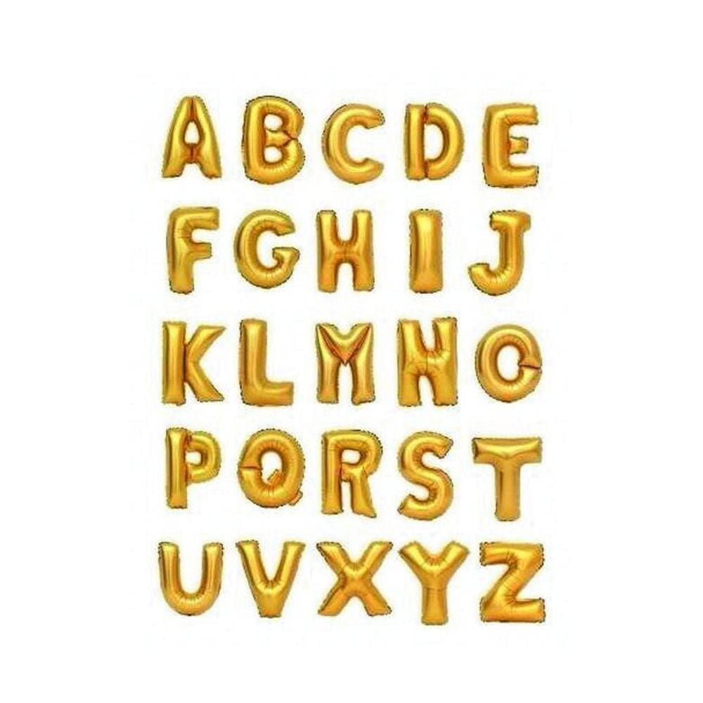 Balão de Letra Metalizado Dourado - 75 cm - Decoração para Festas
