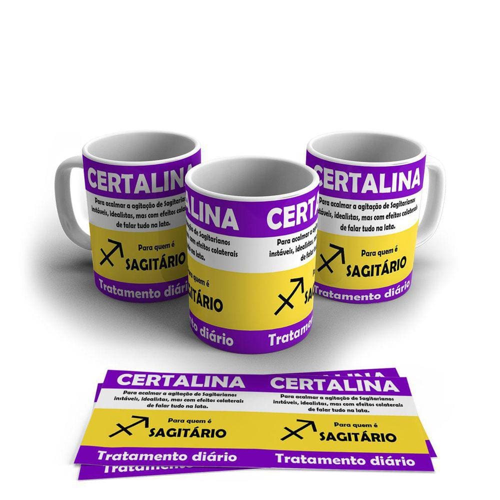 Caneca Porcelana Signo Do Zodíaco Sagitário 325ml