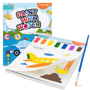 Livro de pintura com água YPLUS para crianças pequenas com pincel e 20 páginas