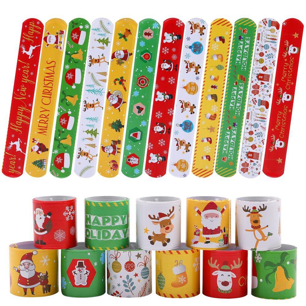 Pulseiras Slap TAOVEN Christmas 48 unidades para festa de Natal