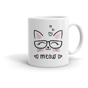 Caneca De Porcelana Gato Meow