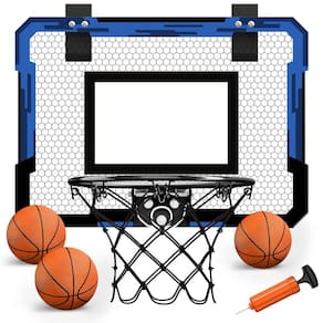 Mini cesta de basquete QDRAGON Over The Door com 3 bolas azuis