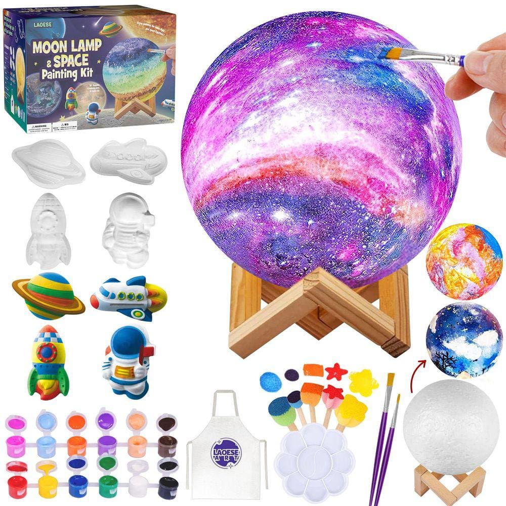 Kit de arte e artesanato LAOESE Paint Your Own Moon Lamp Kids 8-12