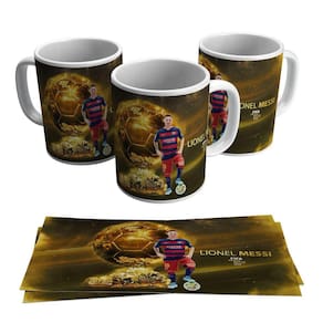 Caneca Messi Jogador Barcelona Craque Argentino Ouro 325ml