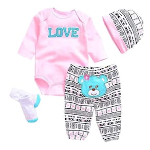 Conjunto de roupas para bonecas Reborn Pedolltree 20-22 Girl Pink Out