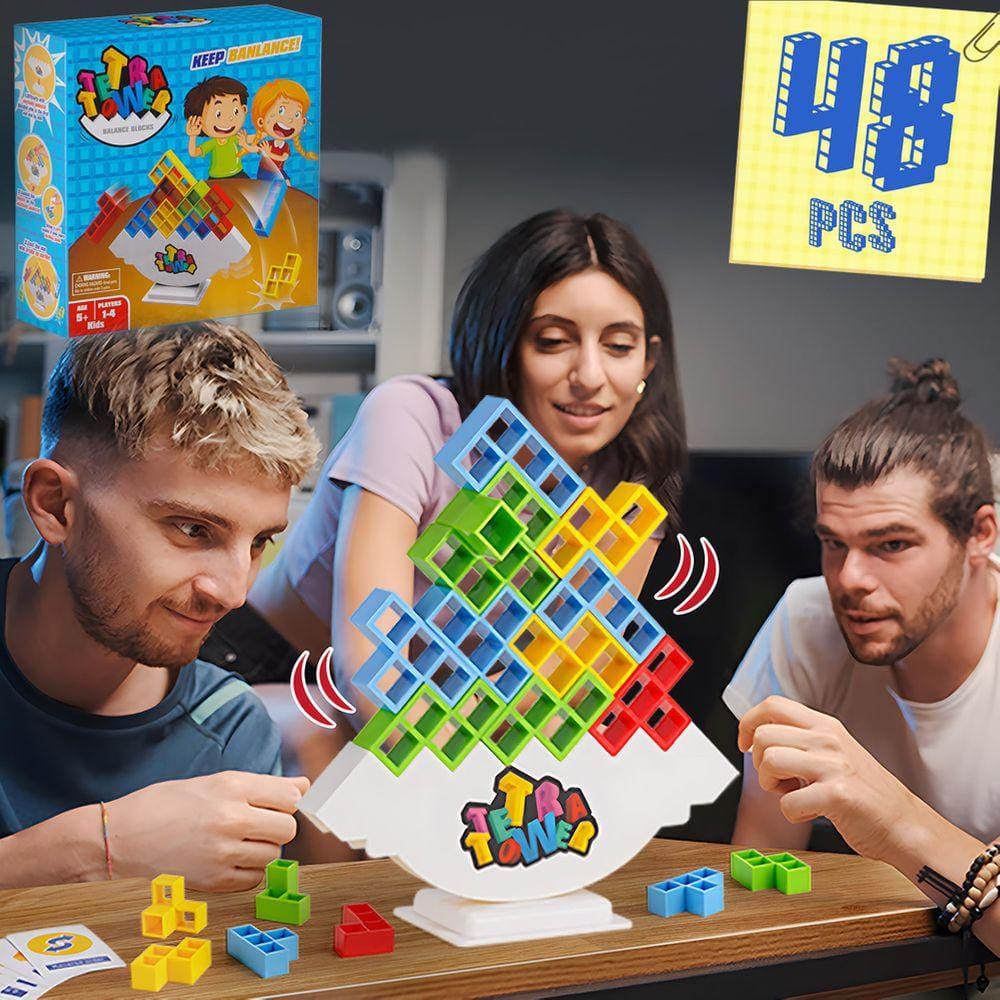 Jogo Tetra Tower Building Blocks WOWNOVA 48 unidades para crianças/adultos