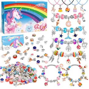 Kit de fabricação de joias BIIB para meninas de 6 a 12 anos com miçangas e cadeira