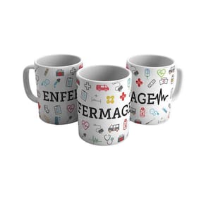 Caneca Personalizada Porcelana Profissão Enfermeiro 325ml