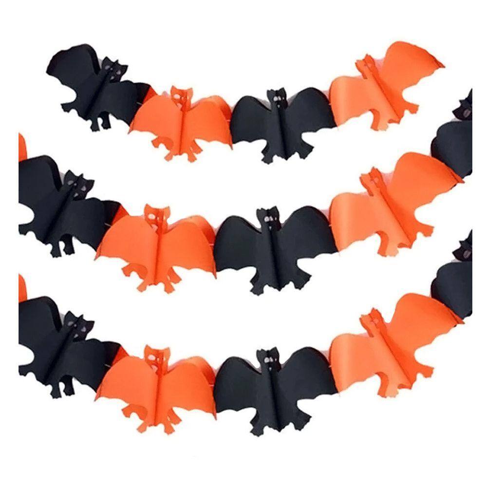 Guirlanda Bandeirola Morcego de Papel Halloween