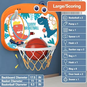 Mini cesta de basquete interna FKCOQ de altura ajustável para crianças