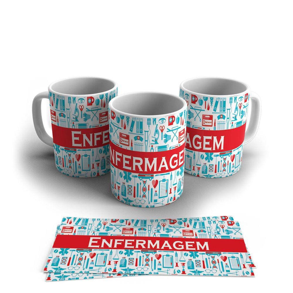 Caneca Personalizada Porcelana Profissão Enfermeiro 325ml
