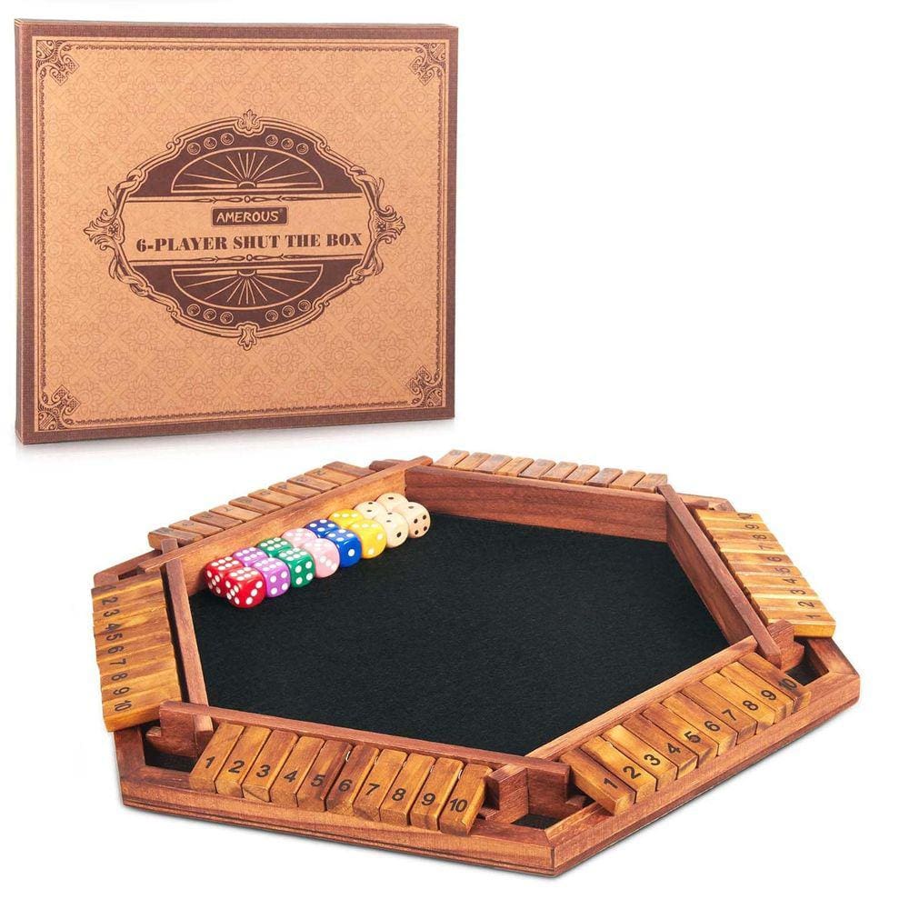 Shut The Box Game AMEROUS foi atualizado para 1-6 jogadores com 16 dados