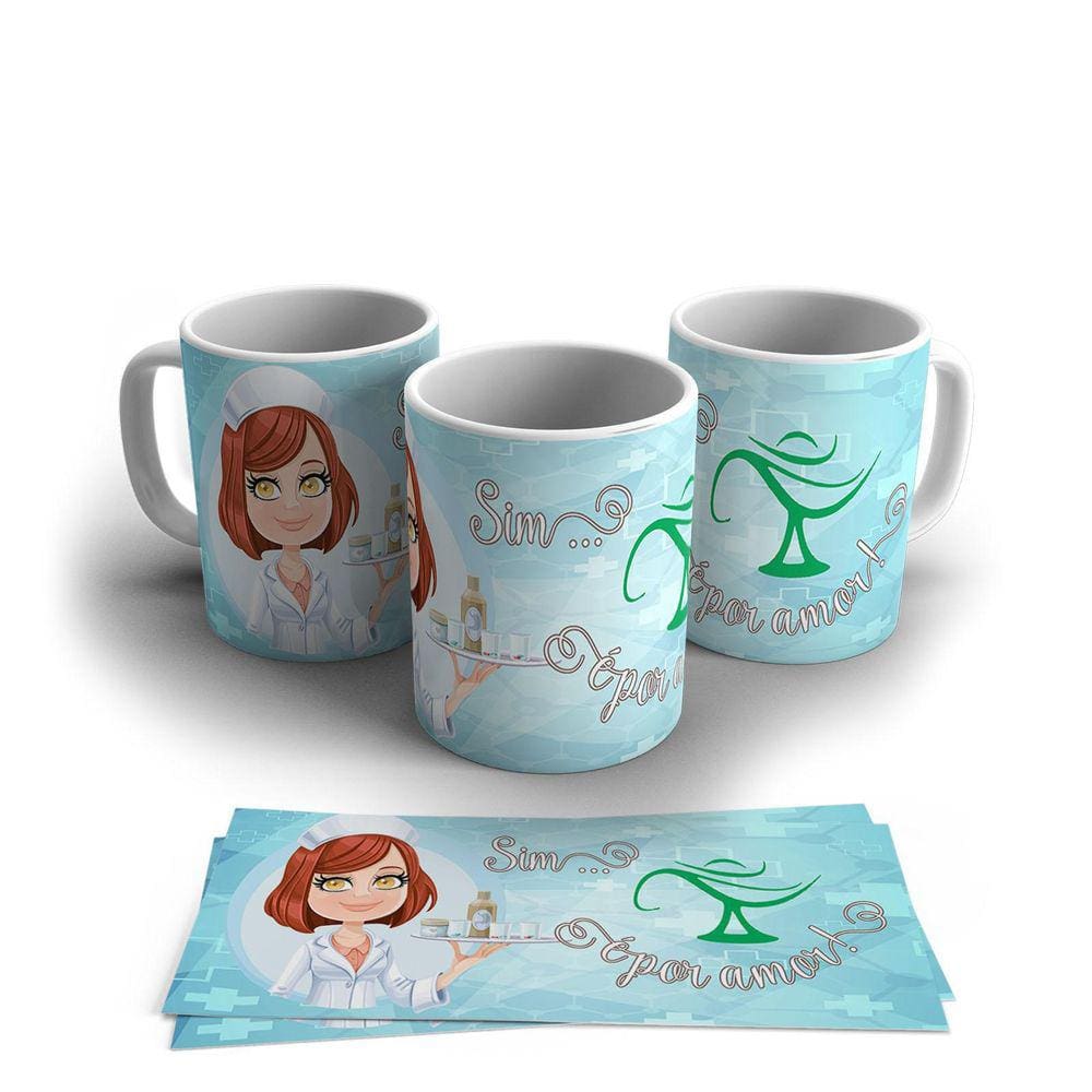 Caneca Personalizada Porcelana Profissão Enfermeiro 325ml