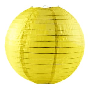 Lanterna Luminária Oriental de Tecido Amarela - 30cm