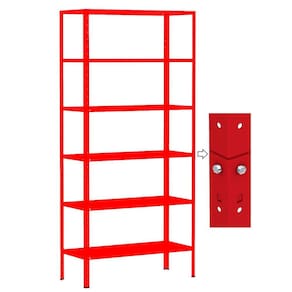 Estante Aço Dupla 176 Flex Amapa 6 Bandeja 40 Vermelho KIT 4