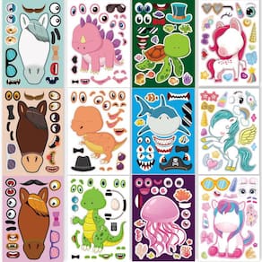 Conjunto de adesivos DaiUni Make Your Own para crianças com dinossauro unicórnio