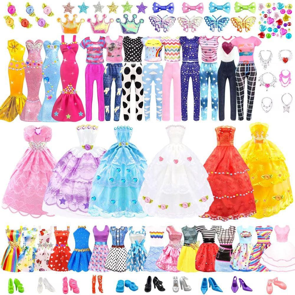 Kit de design de moda para bonecas, roupas e acessórios, 75 unidades