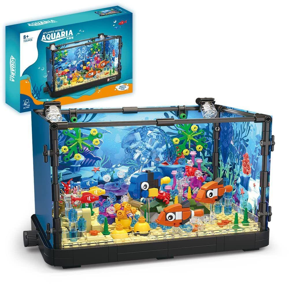 Conjunto de blocos de construção Fish Tank Mesiondy com luz para crianças a partir de 6 anos