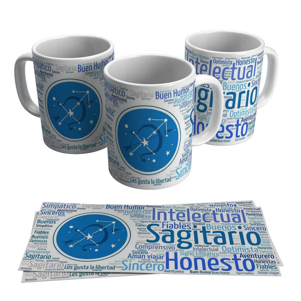 Caneca Signo Sagitário Virtudes Em Espanhol 325ml
