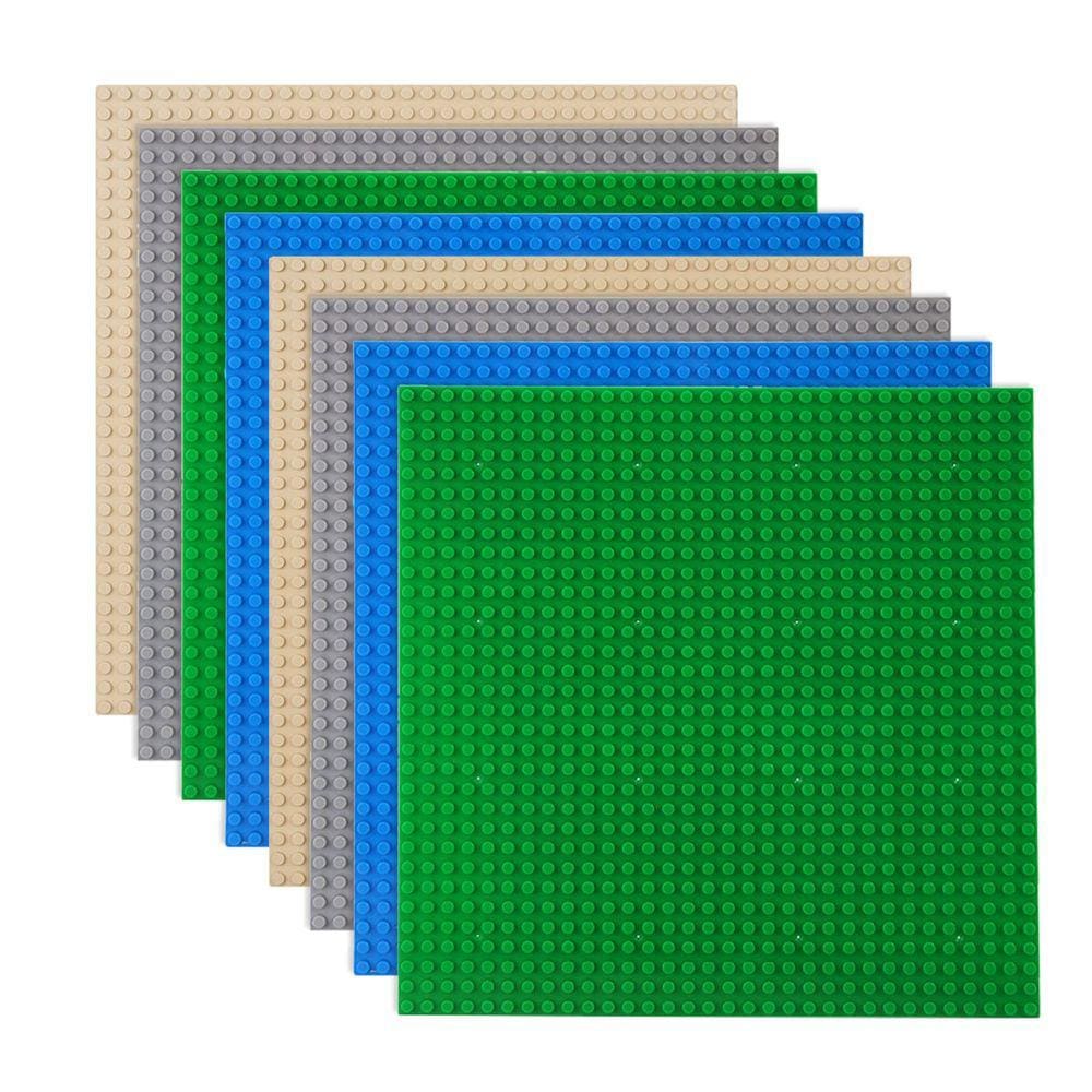 Placas de base de construção LVHERO Classic 10x10cm, pacote com 8, multicoloridas