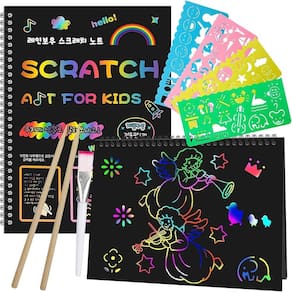 Conjunto de arte Scratch Paper Smasiagon, pacote com 2 unidades para crianças com suprimentos