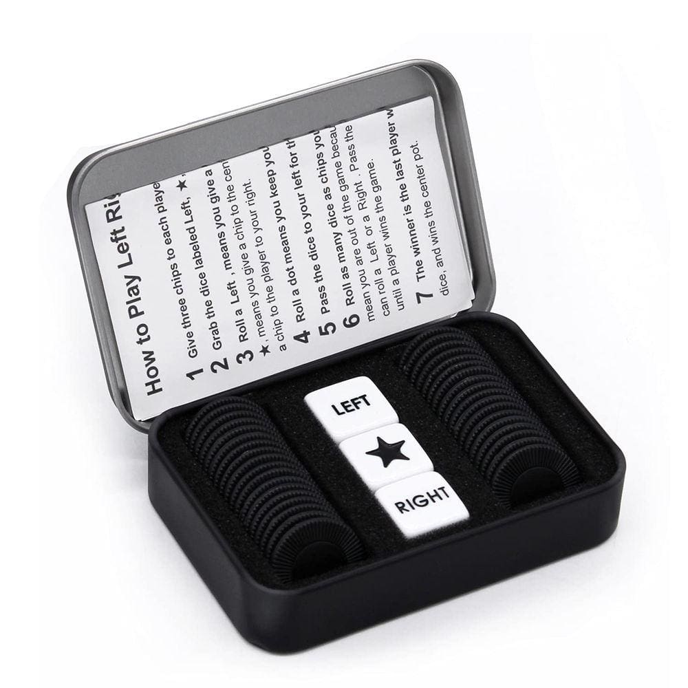 Conjunto de jogo de dados Bilywey Left Right Center com 3 dados +36 fichas