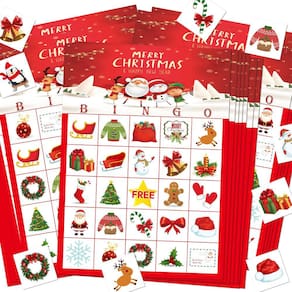 Conjunto de bingo e artesanato de Natal MISS FANTASY para 24 crianças