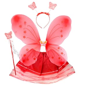 Kit Asa de Borboleta Infantil Saia Tule Varinha e Tiara