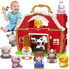 Brinquedo Farm Animal Big Barn Aigybobo para 1-3 anos com bonecos