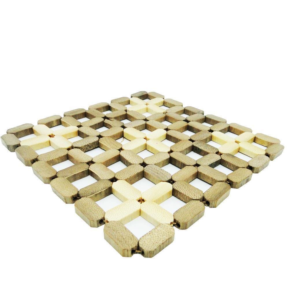 Descanso De Panela De Bambu Quadrado 15Cm