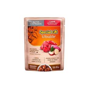 Ração Special Cat Sache Gatos Castrados Carne 85g