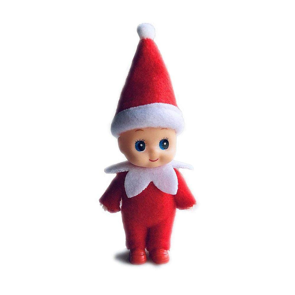 Boneca elfa de Natal WULEEUPER, presente para recém-nascidos, 11 cm com sapatos vermelhos