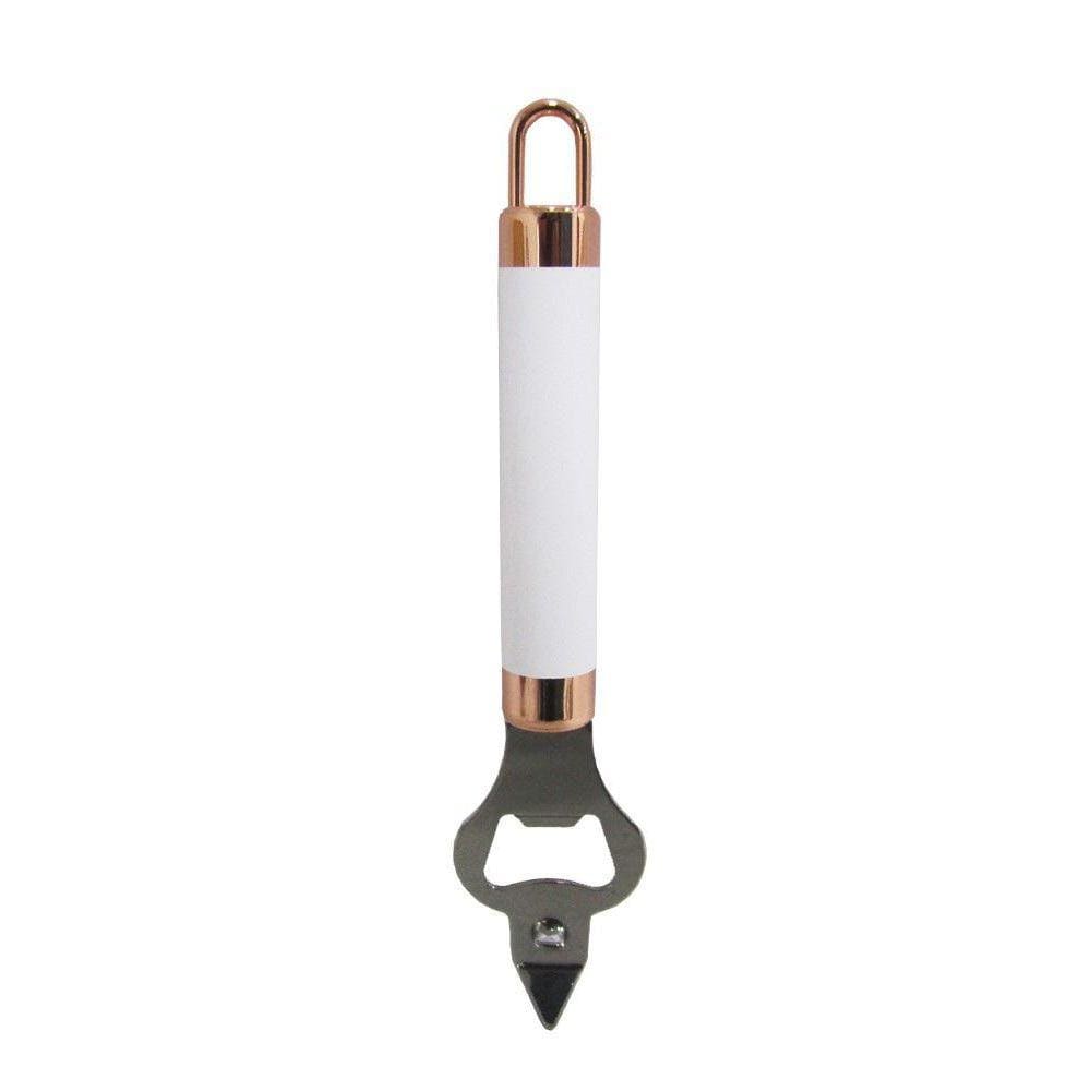 Abridor De Lata Garrafa De Inox Cabo Preto/Branco Rose 18Cm