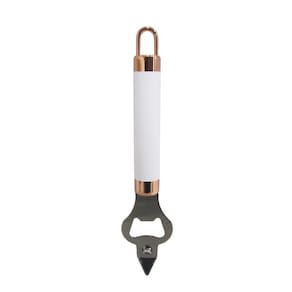 Abridor De Lata Garrafa De Inox Cabo Preto/Branco Rose 18Cm