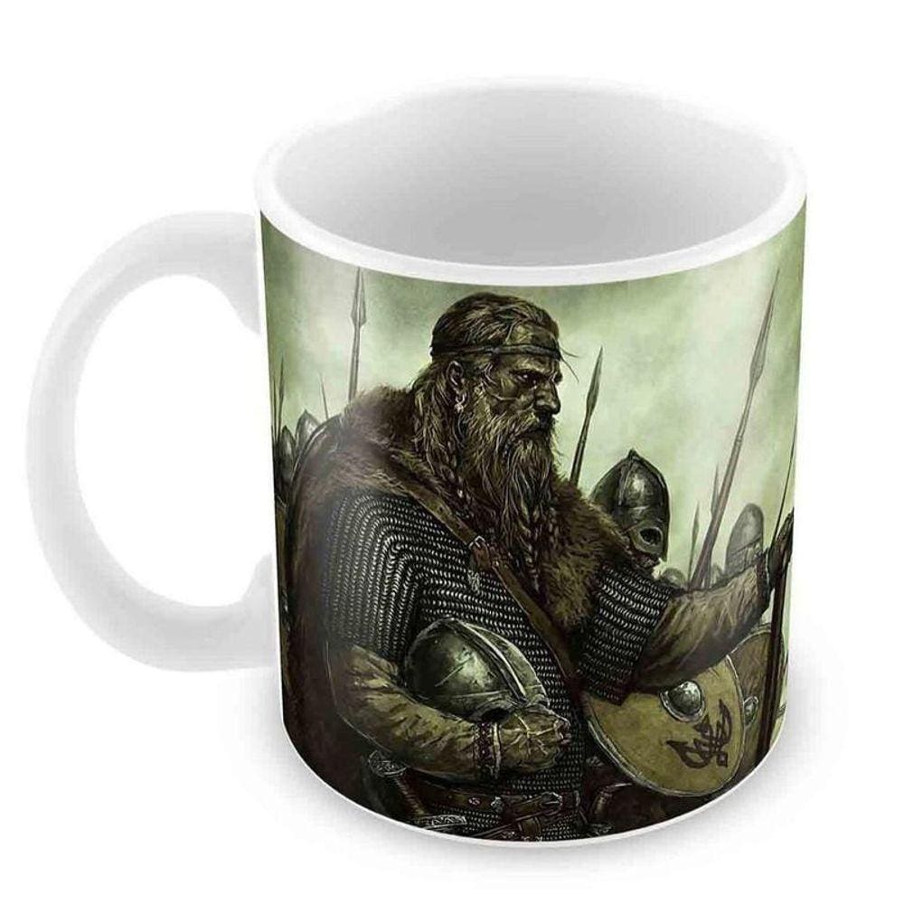 Caneca Branca - Guerreiros Vikings