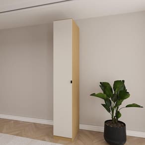 Guarda Roupa Modular 1 Porta 6 Prateleiras Nancy Cedro/Off White