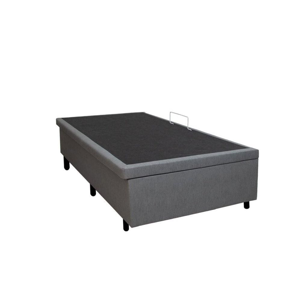 Base Box Baú Solteiro 96x203x40cm Courino Cinza