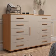 Cômoda 1 Porta 10 Gavetas Monterrey Angelin Premium/Off White