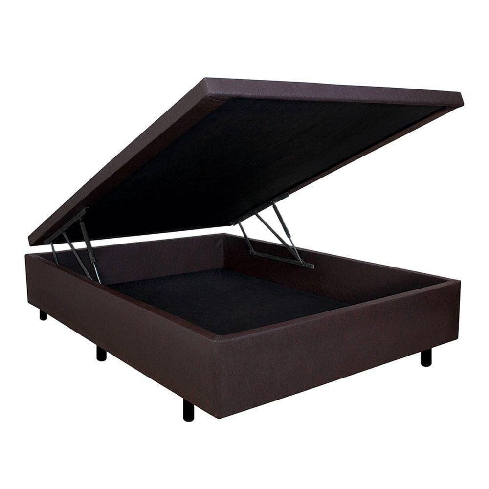 Base Box Baú Viúva 128x188x42cm Courino Marrom